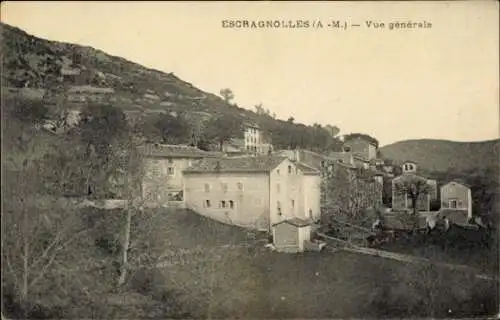 Ak Escragnolles Alpes Maritimes, Gesamtansicht