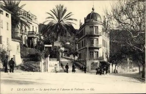 Ak Le Cannet Alpes Maritimes,  Le Kond-Point, Avenue de Vallauris,  Ansicht