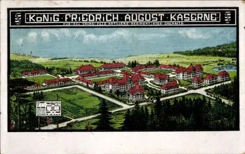 Künstler Ak Chemnitz Sachsen, König Friedrich August Kaserne