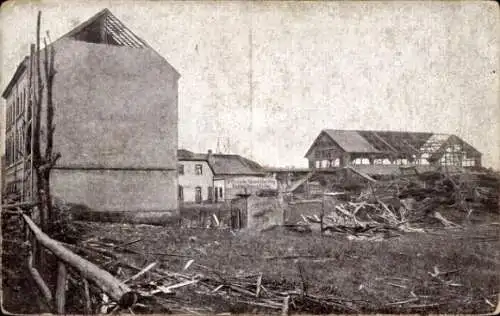 Ak Chemnitz in Sachsen, Zerstörte Gebäude, Sturmkatastrophe 1916