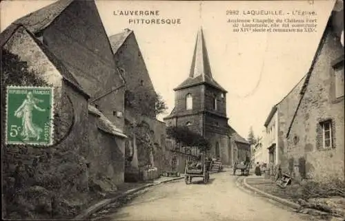 Ak Laqueuille Puy de Dôme, Eglise, Chapelle du Château Fort,  Architektur