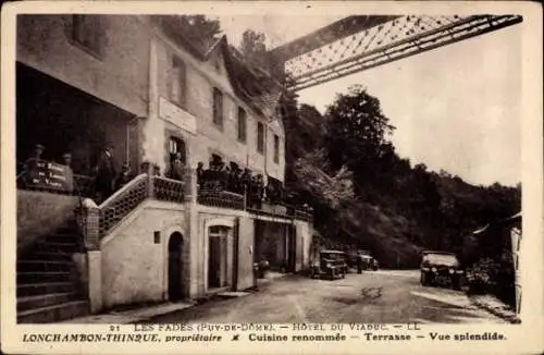 Ak Les Ancizes Comps Puy de Dôme, Viaduc des Fades, Hotel du Viaduc