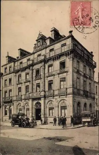 Ak Alencon Orne, Historisches Gebäude, Hotel, alte Aufnahme, Straßenansicht, Menschen