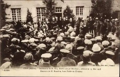 CPA Oisy Nièvre, Hundertjahrfeier von Herrn Pieq Marc
