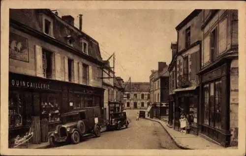Ak Nontron Dordogne, Stadtansicht, Geschäfte, Autos,  Architektur