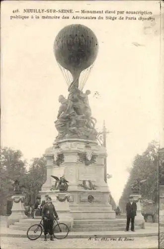 CPA Neuilly sur Seine, Monument des Aéronautes