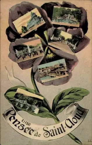 Ak Saint Cloud Hauts de Seine, Blütenmotiv mit Bildern, nansicht, Florales Design
