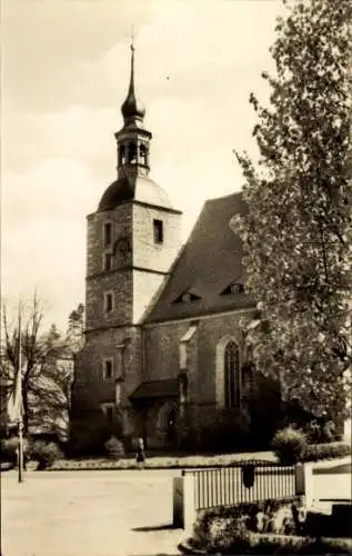 Ak Glashütte in Sachsen, Glashütte Kirche, hohe Türme,  Architektur, ohne Menschen