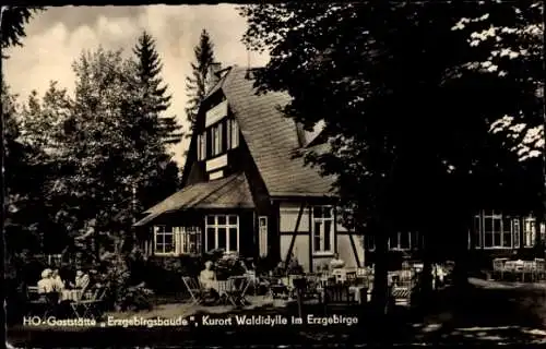 Ak Waldidylle Altenberg im Erzgebirge, HO Gaststätte Erzgebirgsbau