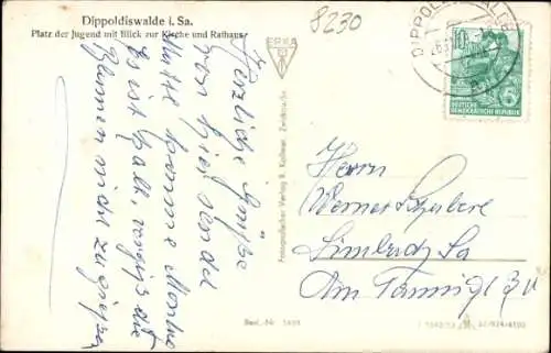 Ak Dippoldiswalde im Erzgebirge, Oberer Torplatz, Kirche, Rathaus