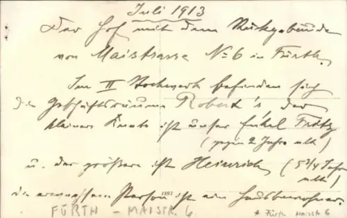 Foto Ak Fürth in Mittelfranken Bayern, Maistraße 6, Kinder, Haus