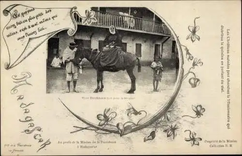 Ak Madagaskar, Geistliche, Nonne, Pferd, Afrikaner