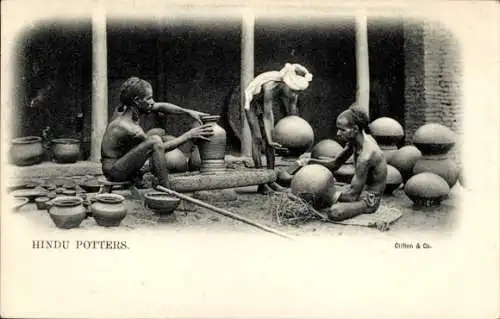 Ak Indien, Hindu Potters, Töpferei