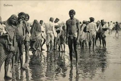 Ak Indien, Menschen im Wasser