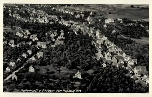 Ak Plattenhardt Filderstadt in Baden Württemberg, Luftaufnahme von Plattenhardt, Häuser, Bäume, l