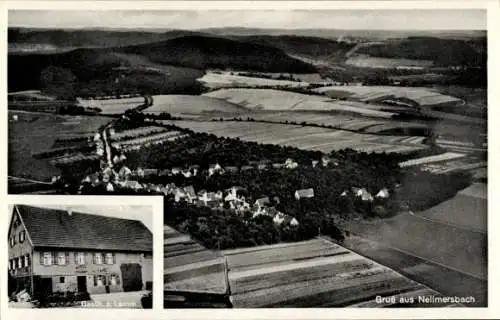Ak Nellmersbach Leutenbach in Württemberg, Landschaftsaufnahme, Gasthaus z. Lamm, Gruß aus Nellme