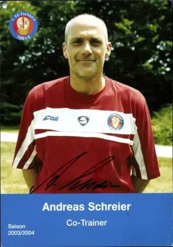 Autogrammkarte Co Trainer Andreas Schreier, 1. FC Eschborn 1930 e. V., Autogramm