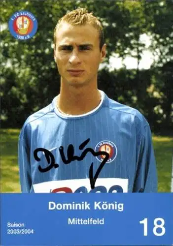 Autogrammkarte Fußballer Dominik König, 1. FC Eschborn 1930 e. V., Autogramm