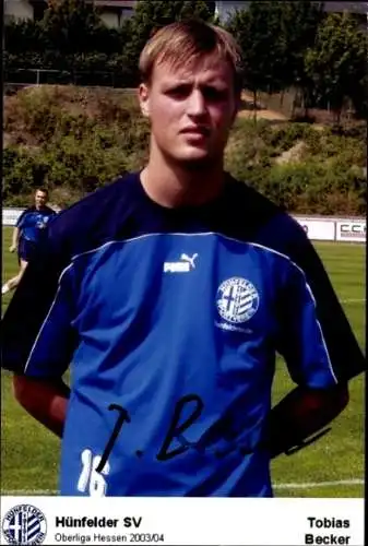 Autogrammkarte Fußballer Tobias Becker, Hünfelder SV, Autogramm
