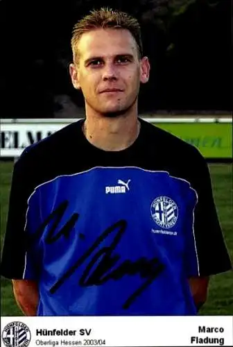 Autogrammkarte Fußballer Marco Fladung, Hünfelder SV, Autogramm