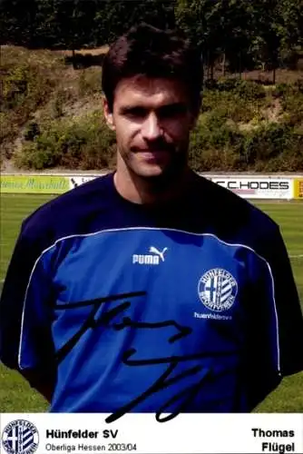 Autogrammkarte Fußballer Thomas Flügel, Hünfelder SV, Autogramm