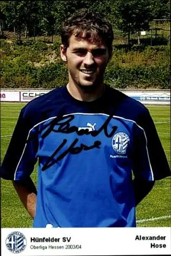 Autogrammkarte Fußballer Alexander Hose, Hünfelder SV, Autogramm