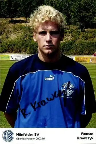 Autogrammkarte Fußballer Roman Krawczyk, Hünfelder SV, Autogramm