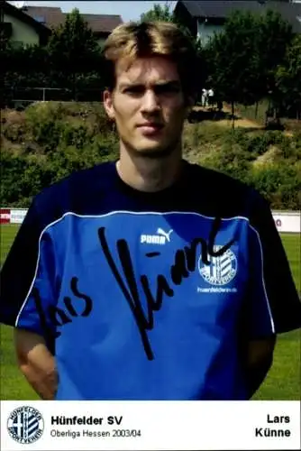 Autogrammkarte Fußballer Lars Künne, Hünfelder SV, Autogramm