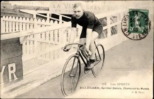 Ak Radrennsport, Radrennfahrer Ellegard, dänischer Sprinter, Weltmeister