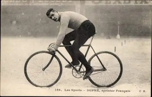Ak Radrennsport, Radrennfahrer Dupré, französischer Sprinter