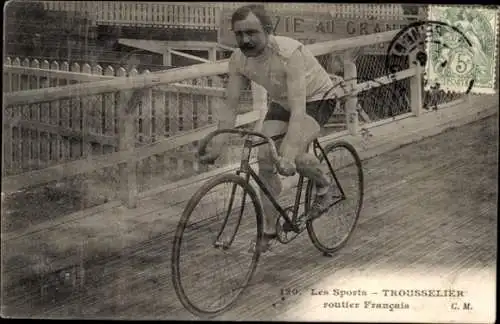 Ak Radrennsport, Radrennfahrer Trousselier, französischer Straßenfahrer