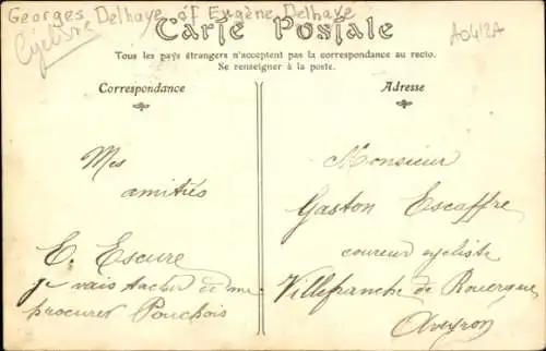 Ak Radrennsport, Radrennfahrer Delhaye, Sprinter, Radrennbahn