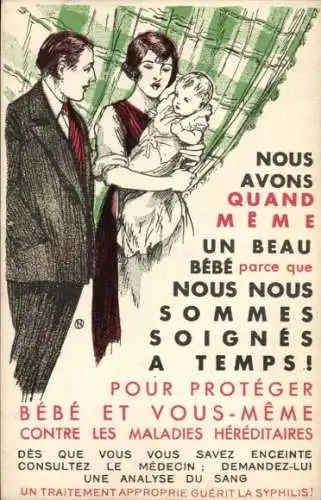 CPA Reklame, Quand Meme, Pour Proteger Bebe et Vous-Meme contre les Maladies Hereditaires