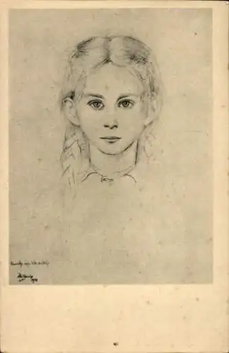 Künstler Ak Toorop, Jan, Meisjesportret