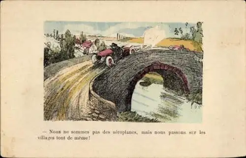 Künstler Ak Nous ne sommes pas des aéroplanes, mais nous passons sur les villages tout de même