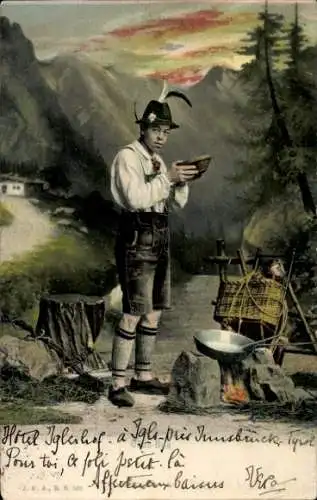 Ak Tirol, Mann in Tracht