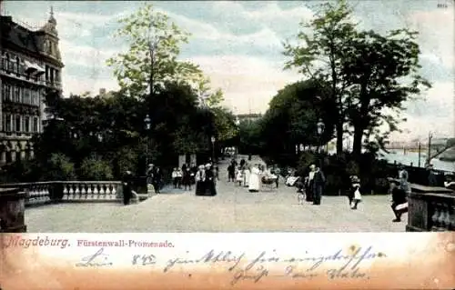 Ak Magdeburg an der Elbe, Fürstenwall-Promenade
