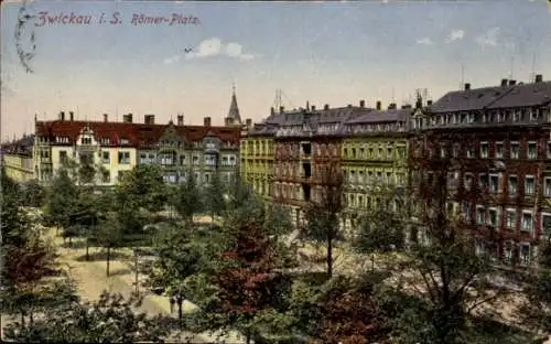 Ak Zwickau in Sachsen, Römerplatz