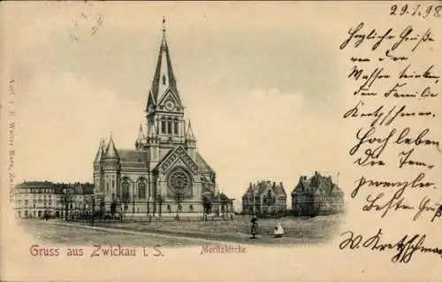 Ak Zwickau Sachsen, Moritzkirche