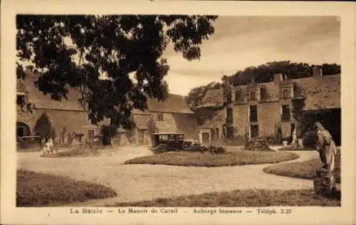 Ak La Baule Loire Atlantique, Manoir de Careil, berühmte Herberge, Autos, ländliche Umgebung