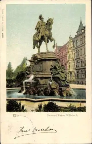 Ak Köln am Rhein, Denkmal Kaiser Wilhelm I