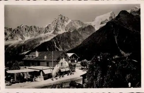 Ak Les Houches Haute Savoie, Berglandschaft, Pension Saint-Antoine, Winter- und Alpinismussport