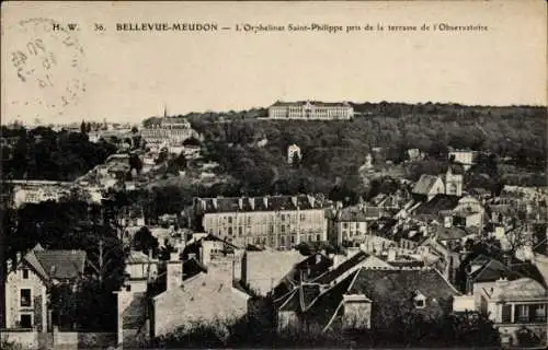 Ak Meudon Hauts de Seine, Blick auf Bellevue- Orphelinat Saint-Philippe, Observatorium
