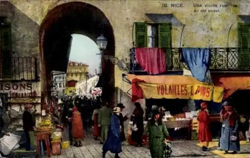 CPA Nice Alpes Maritimes, une vieille rue