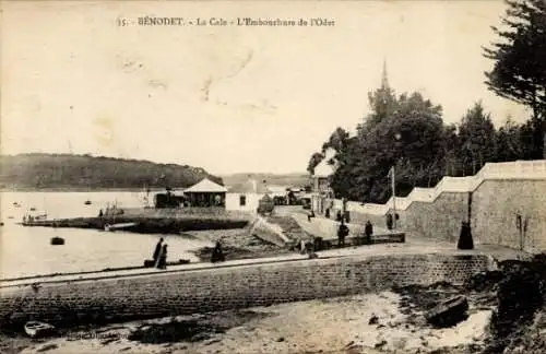 Ak Bénodet Finistère,  Hafenansicht, Embouchure de l'Odet, Boote, Steg