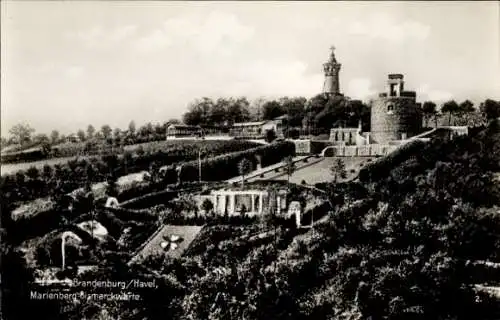 Ak Brandenburg an der Havel, Marienberg, Bismarckwarte, Gartenanlage, Aussichtsturm