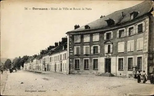 Ak Dormans Marne, Hotel de Ville, Route de Paris
