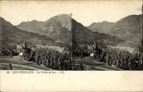 Stereo Ak Luz Saint Sauveur Hautes Pyrénées, Blick auf den Ort