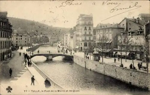 Ak Tulle Corrèze, Brücke, Quai, Wasser, Stadtansicht,  
