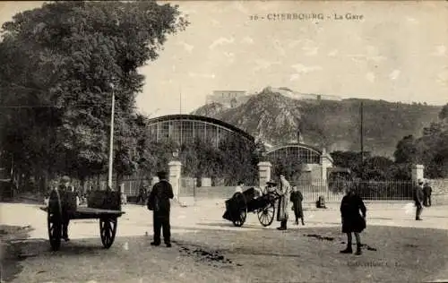 Ak Cherbourg Manche, La Gare
